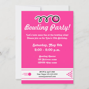 Bowling party uitnodigingen voor de verjaardag van