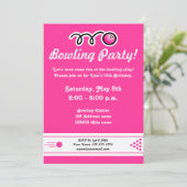 Bowling party uitnodigingen voor de verjaardag van (Staand voorkant)