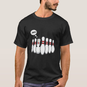 Bowling Penguin-spelwedstrijd voor kinderen en Man T-shirt