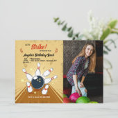 Bowling Photo Anniversaire Invitation (Debout devant)