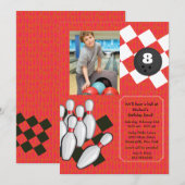 Bowling Photo Uitnodiging (Voorkant / Achterkant)