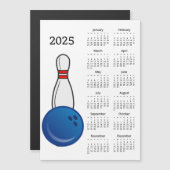 Bowling Pin Ball 2025 Calendrier Carte magnétique (Devant / Derrière)