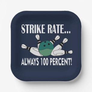 Bowling Pin Ball Strike Team Party Papieren Bordje