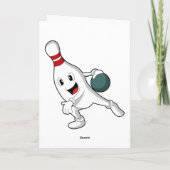 Bowling pin bij Bowling met Bowling ball Kaart (Achterkant)