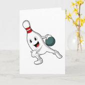 Bowling pin bij Bowling met Bowling ball Kaart (Gele Bloem)