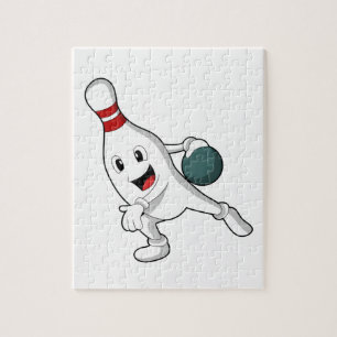 Bowling pin bij Bowling met Bowling ball Legpuzzel