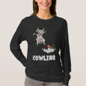 Bowling Pin Cow Funny Bowling Bowler Strike Bowlin T-shirt (Voorkant)