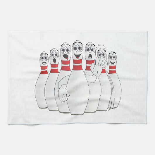 Bowling Pin Crying Handdoek Cartoon (Horizontaal)