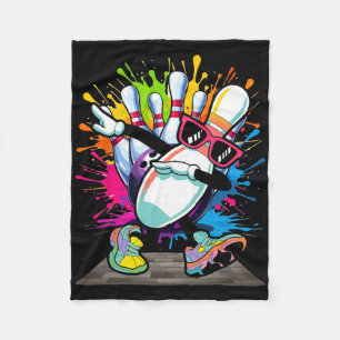 Bowling Pin Dabbing Sungles Bowler Player Kinder B Fleece Deken