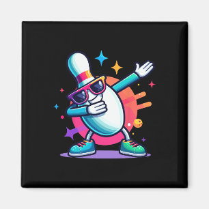 Bowling Pin Dabbing Sungles Bowler Player Kinder B Magneet