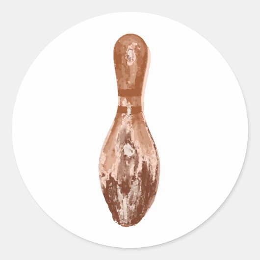  Bowling Pin Ronde Sticker (Voorkant)