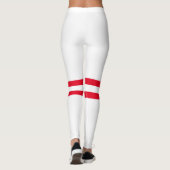 Bowling Pin Stripes | Minimale witte rode strepen Leggings (Achterkant)