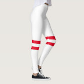 Bowling Pin Stripes | Minimale witte rode strepen Leggings (Rechts)