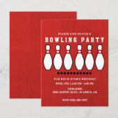 Bowling Pin Verjaardagsfeestje Kaart (Voorkant / Achterkant)