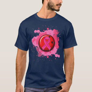 Bowling Pink Ribbon Breast Cancer Bewustheid T-shirt
