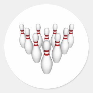 Bowling Pins: 3D-model: Ronde Sticker