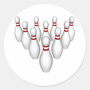 Bowling Pins: 3D-model: Ronde Sticker