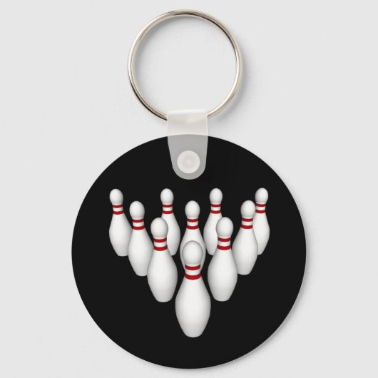 Bowling Pins: 3D-model: Sleutelhanger (Voorkant)