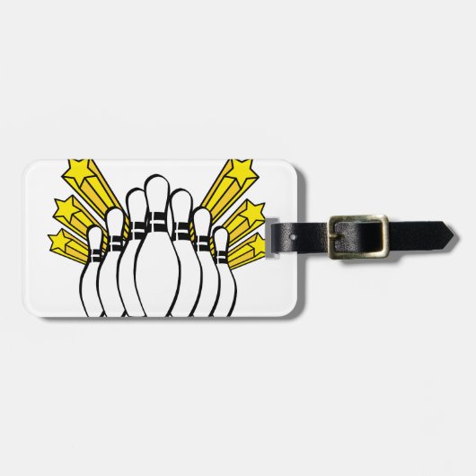 Bowling Pins Bagagelabel (Voorkant horizontaal)