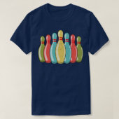 Bowling Pins Bowling Player Bowler Retro  T-shirt (Design voorkant)