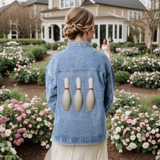 Bowling Pins Denim Jas Jacket (Huwelijk Achterkant)