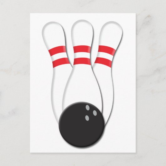 Bowling Pins en Ball Briefkaart (Voorkant)