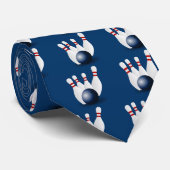 Bowling Pins en Ball Stropdas (Opgerold)