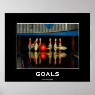 Bowling Pins Motivatie Poster