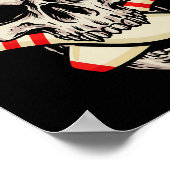 Bowling Pins Retro Skull Skeleton Poster (Hoek)