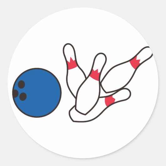 Bowling Pins Ronde Sticker (Voorkant)