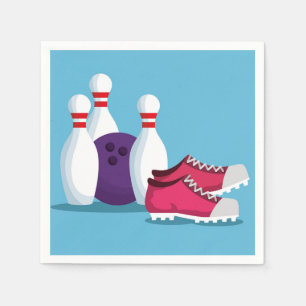 Bowling pins schattig bowlen op verjaardagsfeestje servet