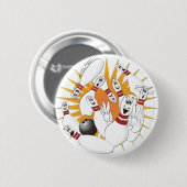 Bowling Pins Strike Cartoon Ronde Button 5,7 Cm (Voorkant /achterkant)