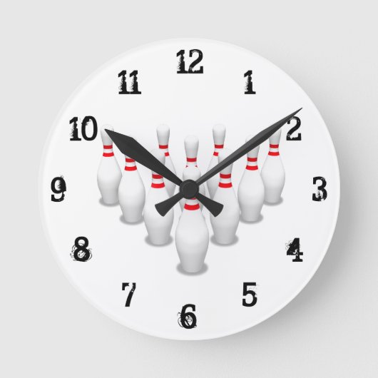 Bowling Pins: wandklok Ronde Klok (Voorkant)