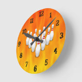 Bowling Pins: Wandklok Ronde Klok (Hoek)