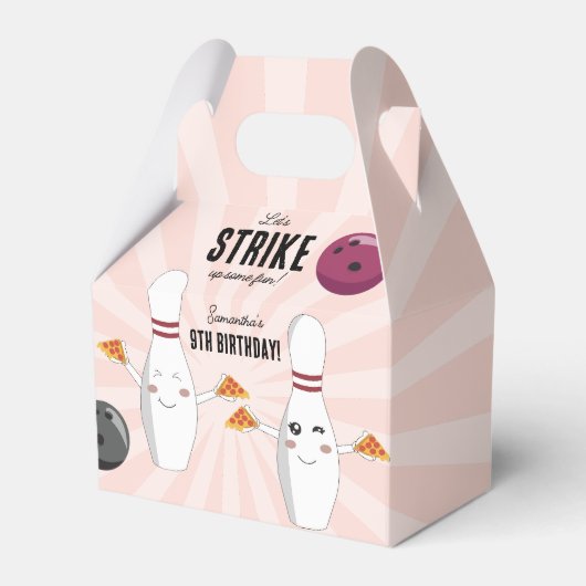 Bowling Pizza Strike Up Sommige Leuke Kinderen Ver Bedankdoosjes (Voorkant Zijde)