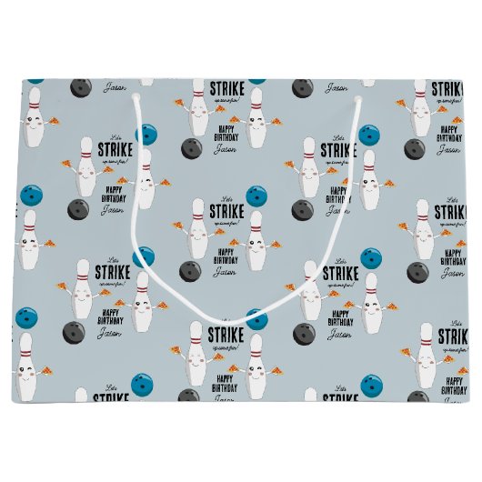 Bowling Pizza Strike Up Sommige Leuke Kinderen Ver Groot Cadeauzakje (Voorkant)