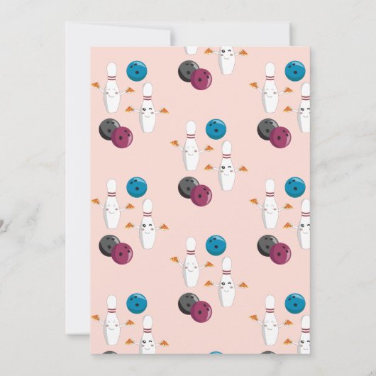 Bowling Pizza Strike Up Sommige Leuke Kinderen Ver Kaart (Achterkant)