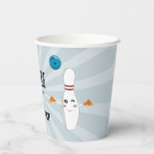 Bowling Pizza Strike Up Sommige Leuke Kinderen Ver Papieren Bekers (Achterkant)