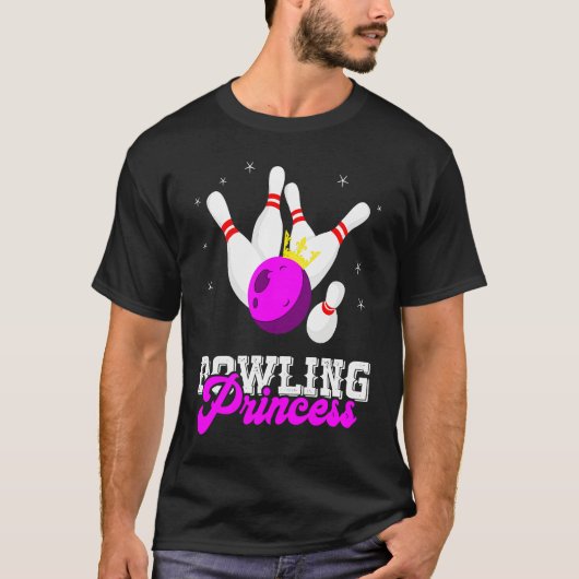 Bowling Princess Crown Bowling Pin Strike Bowler B T-shirt (Voorkant)