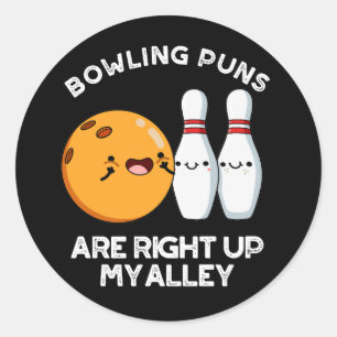 Bowling puns zijn recht omhoog mijn steegje donker ronde sticker