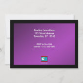 Bowling - Purple Anniversaire Invitations (Dos)