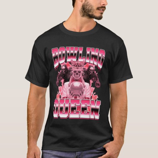 Bowling Queen Bowler 90s Bootleg Style T-shirt (Voorkant)
