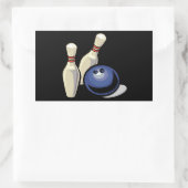 Bowling Rechthoekige Sticker (Tas)