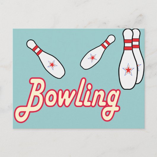 Bowling Retro Briefkaart (Voorkant)