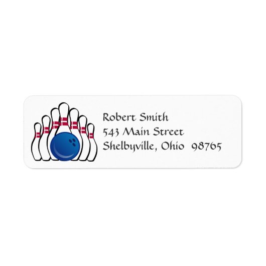 Bowling Return Address Labels (Voorkant)