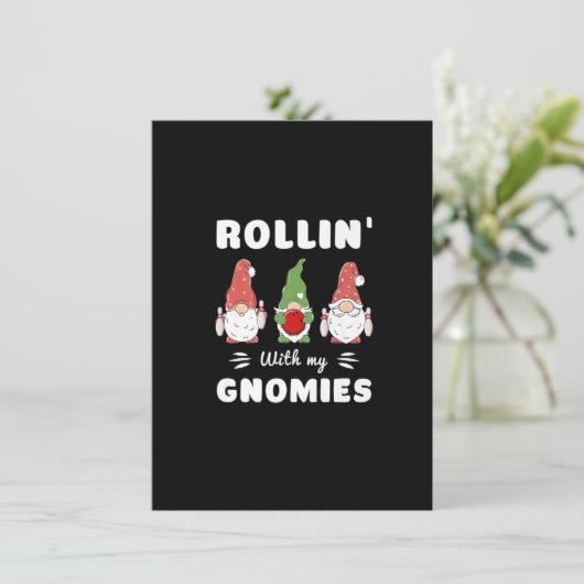 Bowling Rollin 'Met mijn Gnomies Grappige Gnome Pr Kaart (Staand voorkant)