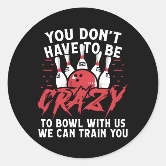 Bowling Ronde Sticker (Voorkant)