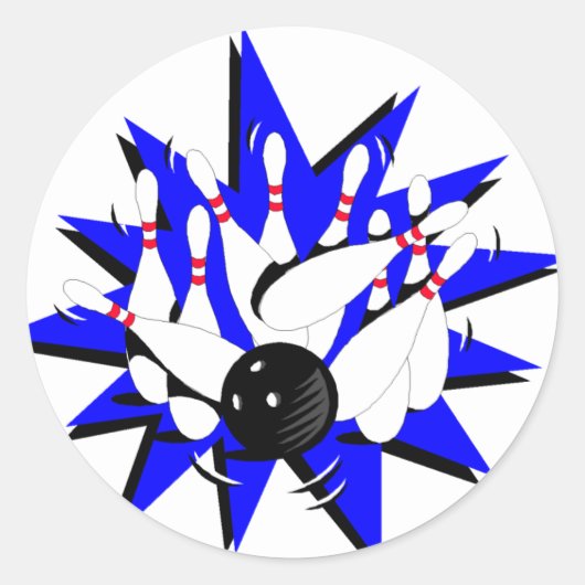 Bowling Ronde Sticker (Voorkant)