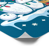 Bowling Santa Hat Funny Christmas Long Sleeve  Poster (Hoek)