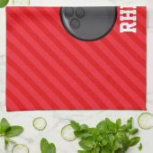 Bowling; Scarlet Red Stripes Theedoek (Gevouwen)